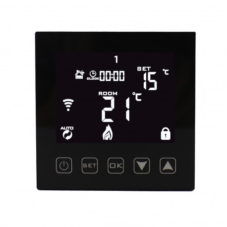 EVP HY603WE WIFI black termosztát +5..+35°C, 16A padlóérzékelővel